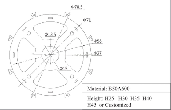 Inducción industrial de la base del motor del control de Core Design del estator de Bldc